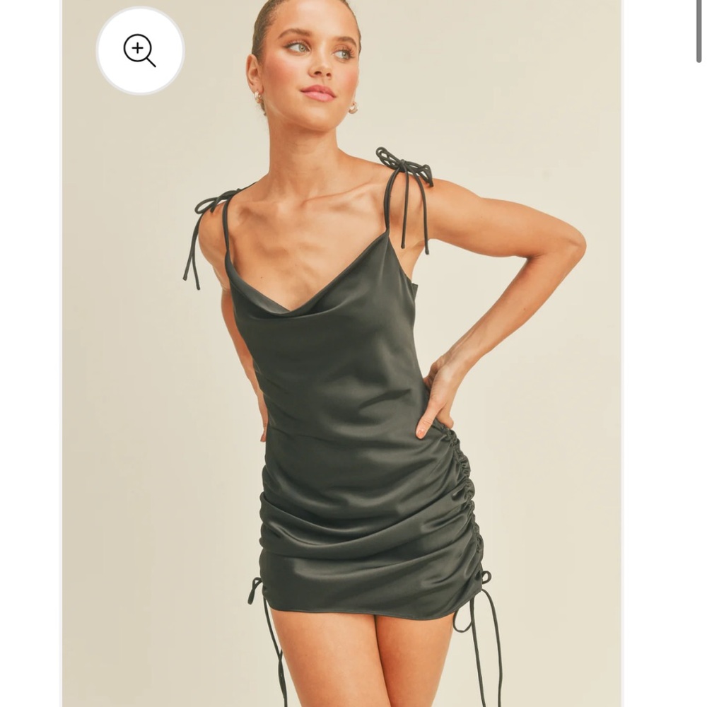 Elegant Black Satin Dress